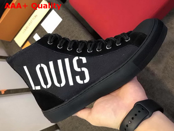 Louis Vuitton Tattoo Sneaker Boot in Black Cotton Canvas Replica