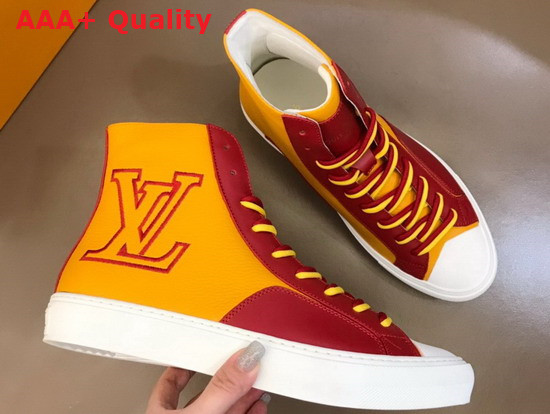Louis Vuitton Tattoo Sneaker Boot in Orange Grained Calf Leather 1A8XXF Replica