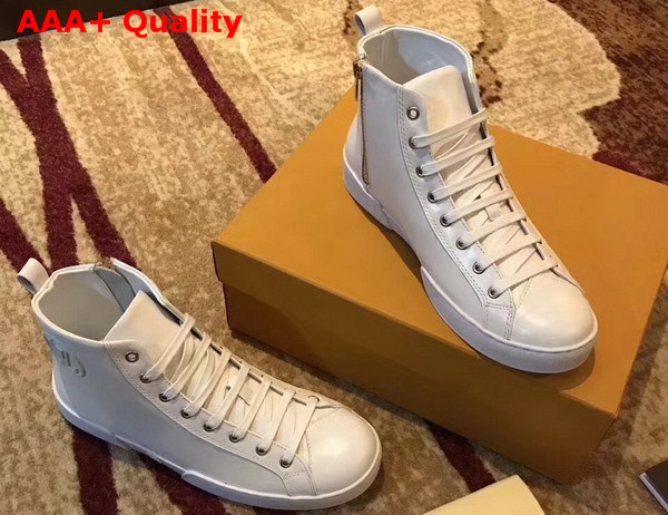 Louis Vuitton Tattoo Sneaker Boot in White Calf Leather 1A37TE Replica