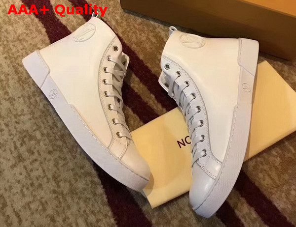 Louis Vuitton Tattoo Sneaker Boot in White Calf Leather 1A37TE Replica