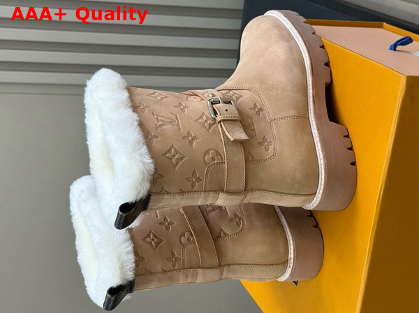 Louis Vuitton Territory Ankle Boot in Beige Nubuck Calf Leather 1AIU42 Replica