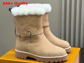 Louis Vuitton Territory Ankle Boot in Beige Nubuck Calf Leather 1AIU42 Replica