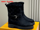 Louis Vuitton Territory Ankle Boot in Black Nubuck Calf Leather Replica