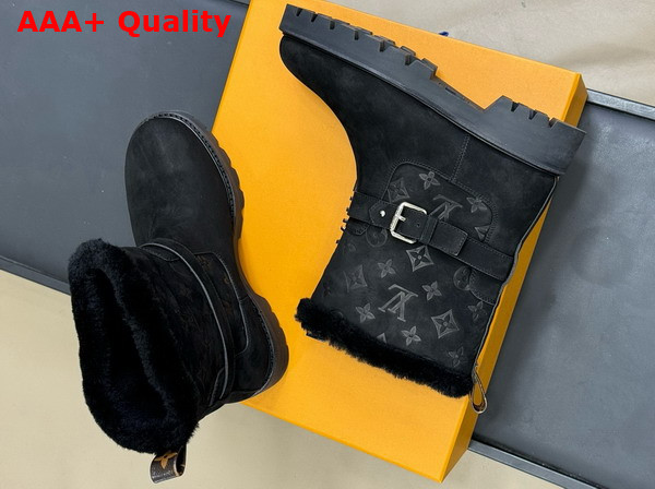 Louis Vuitton Territory Ankle Boot in Black Nubuck Calf Leather Replica