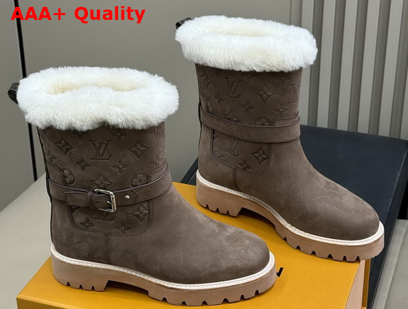Louis Vuitton Territory Ankle Boot in Brown Nubuck Calf Leather 1AIU59 Replica