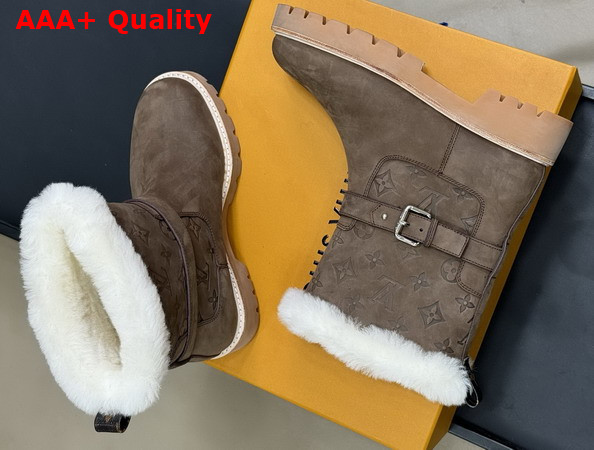 Louis Vuitton Territory Ankle Boot in Brown Nubuck Calf Leather 1AIU59 Replica