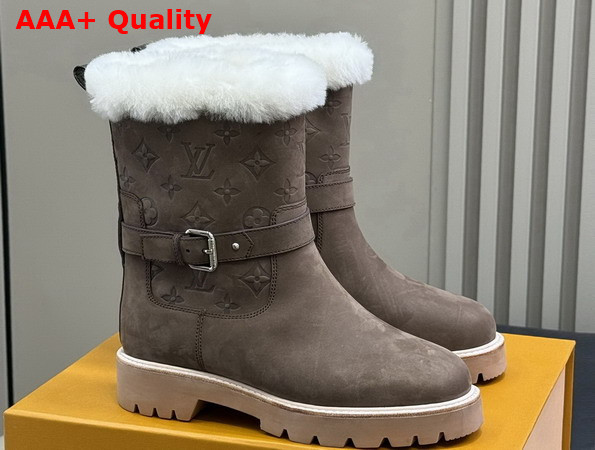 Louis Vuitton Territory Ankle Boot in Brown Nubuck Calf Leather 1AIU59 Replica
