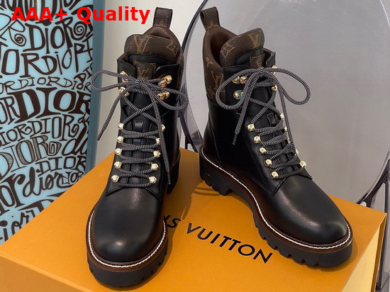 Louis Vuitton Territory Flat Ranger Black Calf Leather and Patent Monogram Canvas 1A958R Replica