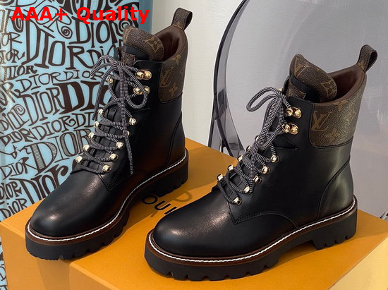 Louis Vuitton Territory Flat Ranger Black Calf Leather and Patent Monogram Canvas 1A958R Replica