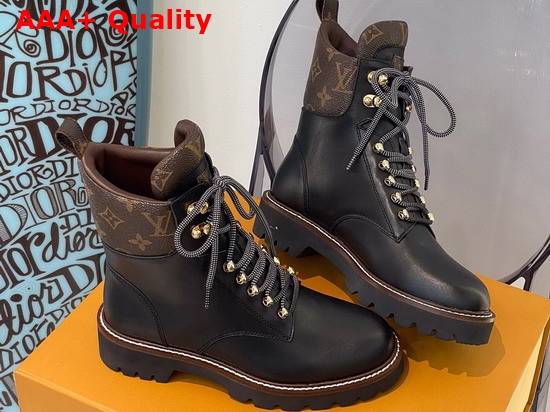 Louis Vuitton Territory Flat Ranger Black Calf Leather and Patent Monogram Canvas 1A958R Replica