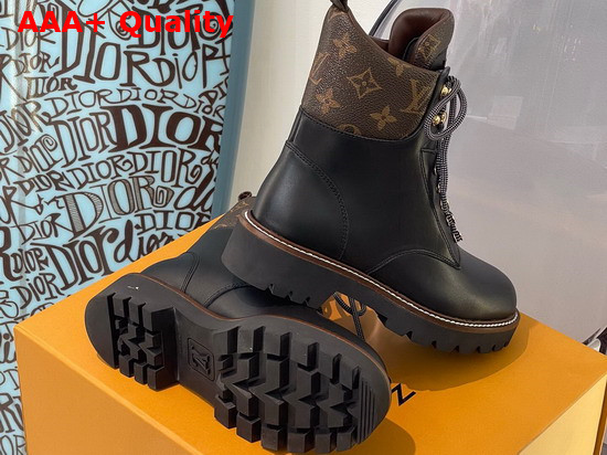 Louis Vuitton Territory Flat Ranger Black Calf Leather and Patent Monogram Canvas 1A958R Replica