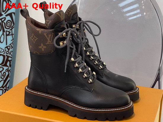 Louis Vuitton Territory Flat Ranger Black Calf Leather and Patent Monogram Canvas 1A958R Replica