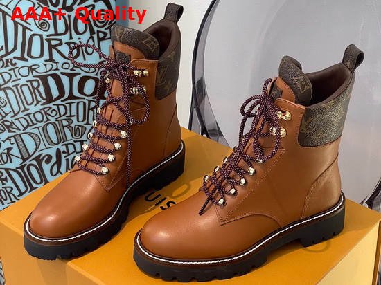 Louis Vuitton Territory Flat Ranger Cognac Brown Calf Leather and Patent Monogram Canvas 1A9596 Replica