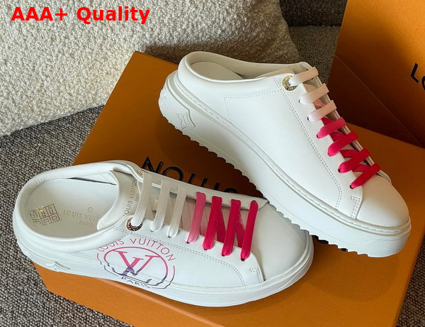 Louis Vuitton Time Out Open Back Sneaker Fuchsia Pink Printed Calf Leather 1AA1CQ Replica
