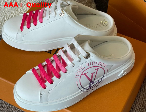 Louis Vuitton Time Out Open Back Sneaker Fuchsia Pink Printed Calf Leather 1AA1CQ Replica