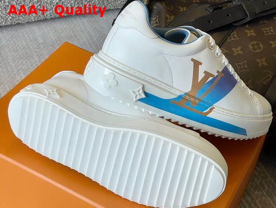 Louis Vuitton Time Out Sneaker Blue Printed Calf Leather 1A95CB Replica