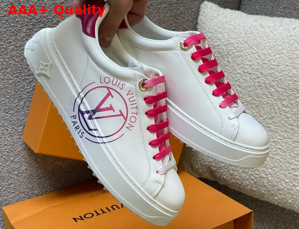Louis Vuitton Time Out Sneaker Fuchsia Pink Printed Calf Leather 1AA1BU Replica