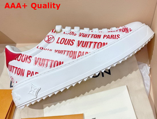 Louis Vuitton Time Out Sneaker Red Printed Calf Leather 1A9D2V Replica