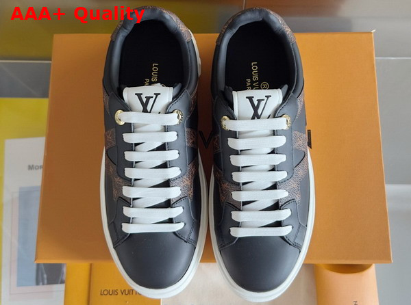 Louis Vuitton Time Out Sneaker in Black Plain Calf Leather 1AIEGO Replica