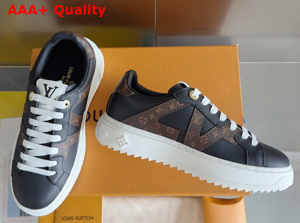Louis Vuitton Time Out Sneaker in Black Plain Calf Leather 1AIEGO Replica