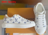 Louis Vuitton Time Out Sneaker in Blue Monogram Debossed Calf Leather 1AHOOF Replica