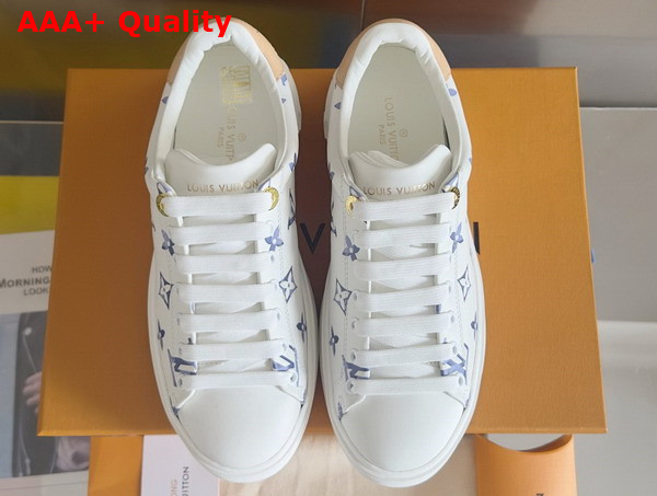 Louis Vuitton Time Out Sneaker in Blue Monogram Debossed Calf Leather 1AHOOF Replica