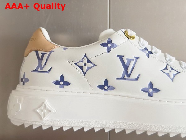 Louis Vuitton Time Out Sneaker in Blue Monogram Debossed Calf Leather 1AHOOF Replica