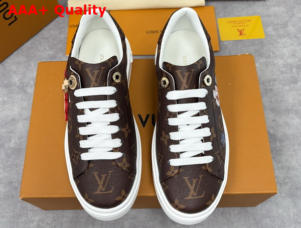 Louis Vuitton Time Out Sneaker in Cacao Brown Patent Monogram Canvas 1AIVIB Replica