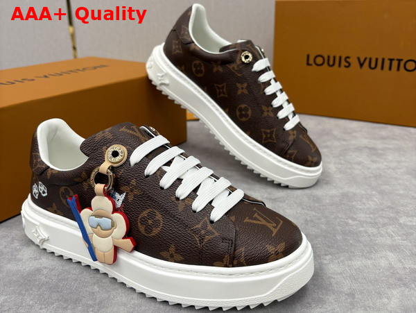 Louis Vuitton Time Out Sneaker in Cacao Brown Patent Monogram Canvas 1AIVIB Replica