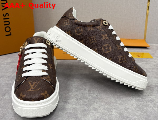 Louis Vuitton Time Out Sneaker in Cacao Brown Patent Monogram Canvas 1AIVIB Replica