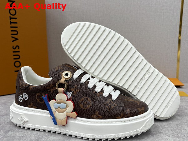 Louis Vuitton Time Out Sneaker in Cacao Brown Patent Monogram Canvas 1AIVIB Replica