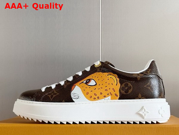 Louis Vuitton Time Out Sneaker in Monogram Canvas Printed with Cute Animal Characters 1AD4M2 Replica