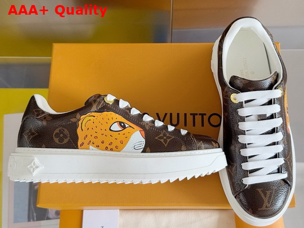 Louis Vuitton Time Out Sneaker in Monogram Canvas Printed with Cute Animal Characters 1AD4M2 Replica