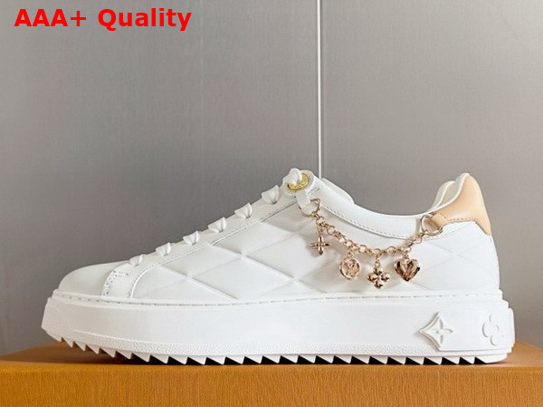 Louis Vuitton Time Out Sneaker in White Calf Leather Quilted with the Malletage Pattern 1AD2V7 Replica
