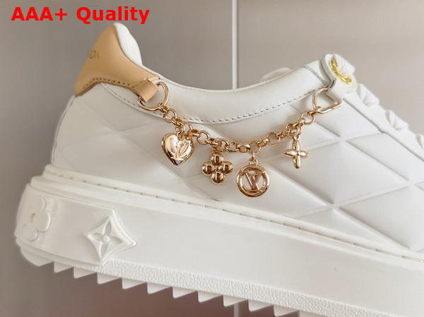 Louis Vuitton Time Out Sneaker in White Calf Leather Quilted with the Malletage Pattern 1AD2V7 Replica