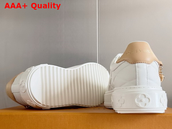 Louis Vuitton Time Out Sneaker in White Calf Leather Quilted with the Malletage Pattern 1AD2V7 Replica