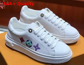 Louis Vuitton Time Out Sneaker in White Calf Leather with Giant Monogram Flowers Replica