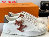 Louis Vuitton Time Out Sneaker in White Monogram Embossed Calf Leather 1AADMW Replica