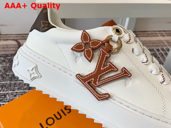 Louis Vuitton Time Out Sneaker in White Monogram Embossed Calf Leather 1AADMW Replica