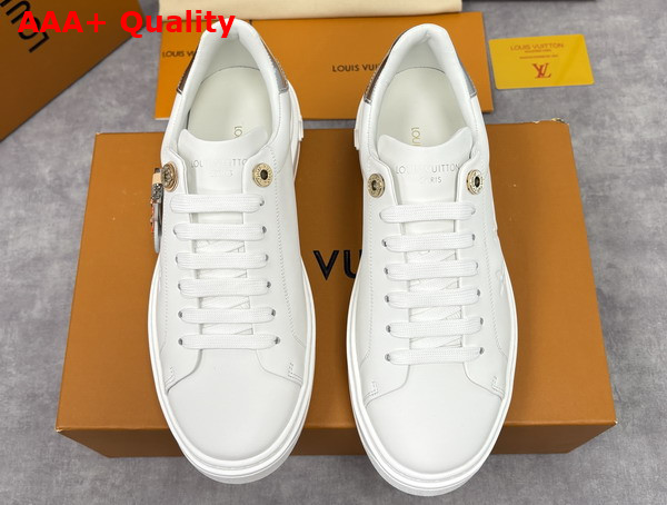 Louis Vuitton Time Out Sneaker in White Plain Calf Leather 1AIVHV Replica