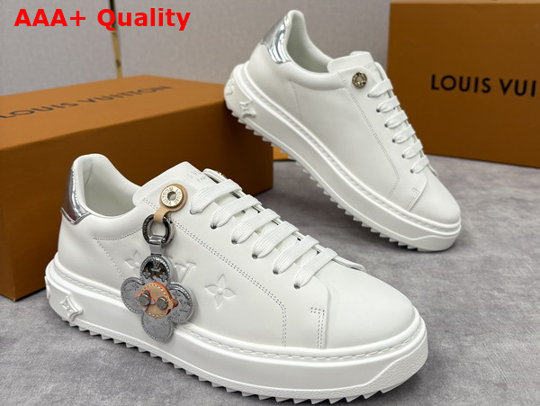 Louis Vuitton Time Out Sneaker in White Plain Calf Leather 1AIVHV Replica