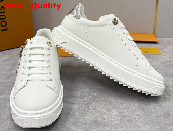 Louis Vuitton Time Out Sneaker in White Plain Calf Leather 1AIVHV Replica