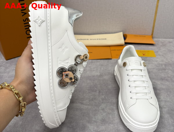 Louis Vuitton Time Out Sneaker in White Plain Calf Leather 1AIVHV Replica