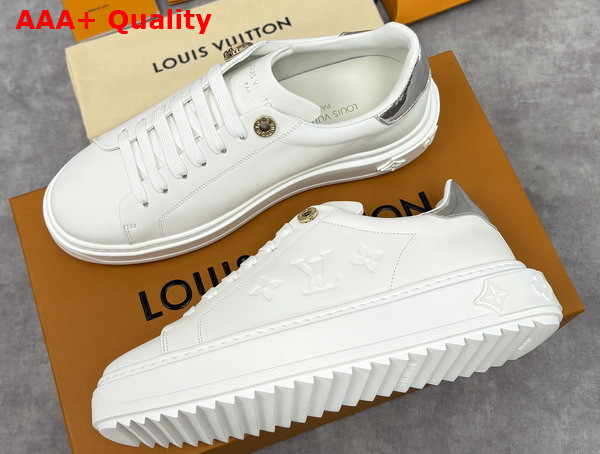 Louis Vuitton Time Out Sneaker in White Plain Calf Leather 1AIVHV Replica