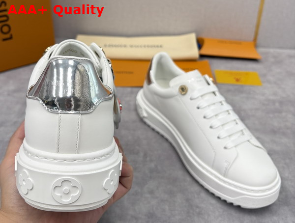 Louis Vuitton Time Out Sneaker in White Plain Calf Leather 1AIVHV Replica