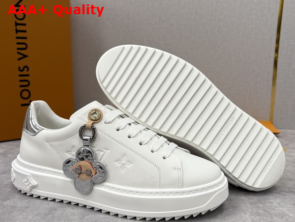 Louis Vuitton Time Out Sneaker in White Plain Calf Leather 1AIVHV Replica