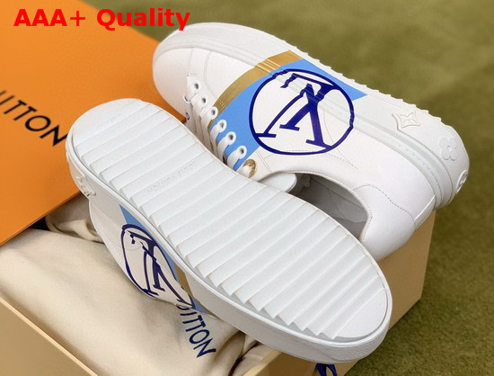 Louis Vuitton Time Out Trainers Blanc Bleu Calf Leather 1A64QK Replica
