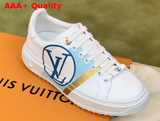 Louis Vuitton Time Out Trainers White Green Calf Leather 1A64RG Replica