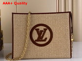Louis Vuitton Toiletry Pouch On Chain Caramel Brown Raffia Replica