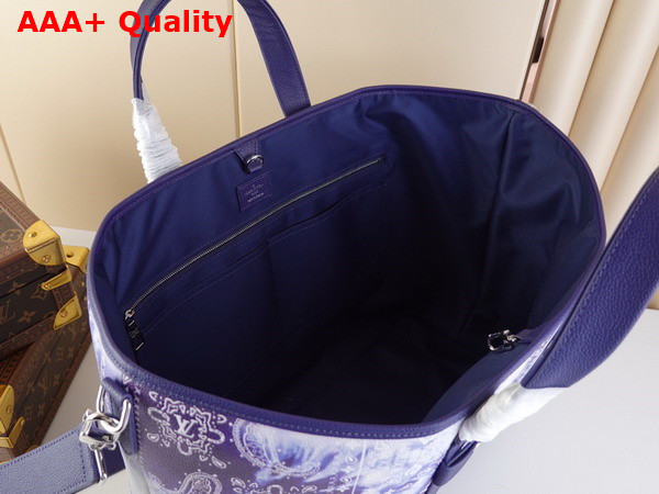 Louis Vuitton Tote Journey Carryall Bag Blue Monogram Bandana Motif M20553 Replica